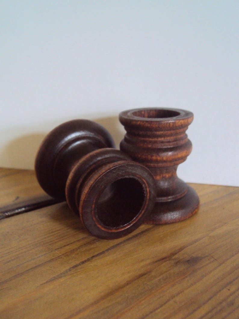 Rustic Candle Holders Farmhouse Decor Small Coffee Brown Etsy