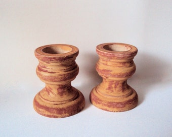 Small Primitive Candle Cups - Fall Hostess Gift - Rustic Thanksgiving Decor - Autumn Table Decoration - Farmhouse Chic Candle Stick Holders