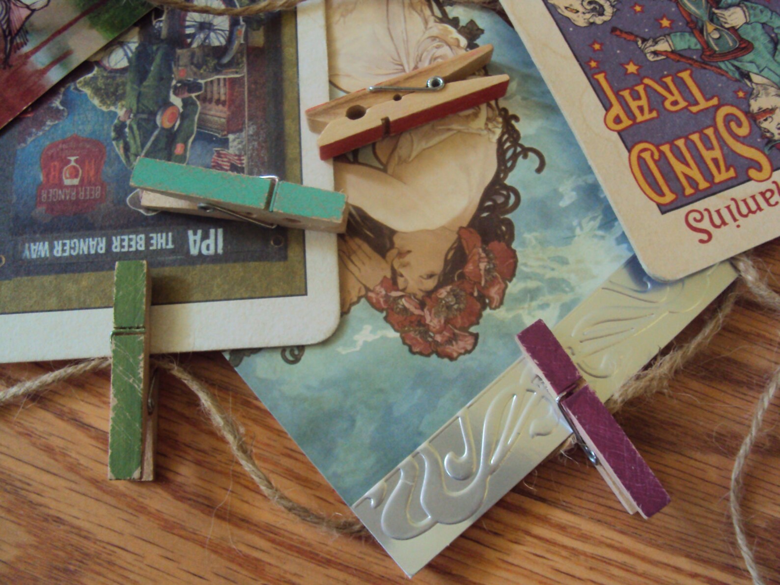 Distressed Clothes Pins Set of 10 Bohemian Photo Holders Etsy