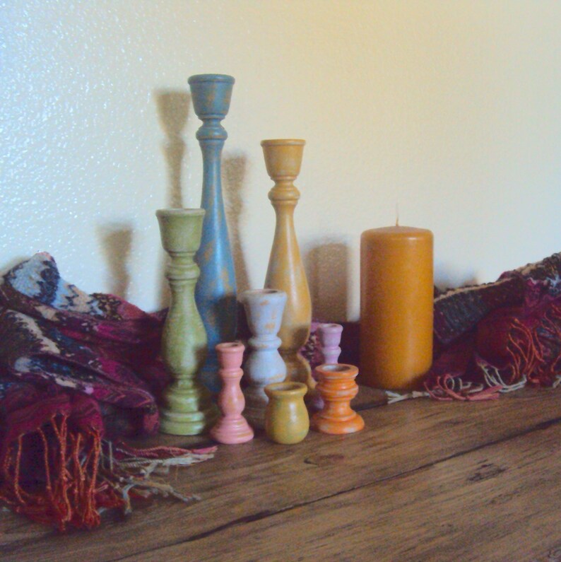 8 Piece Hippie Candle Holder Set Gypsy Bedroom Decor Etsy