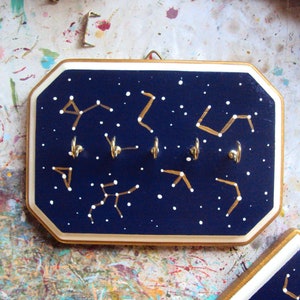 Constellation Wall Art Jewelry Display Astrology Wall Decor Celestial Sky Jewelry Organizer Star Map Necklace Holder Hanger Decoration Octagon