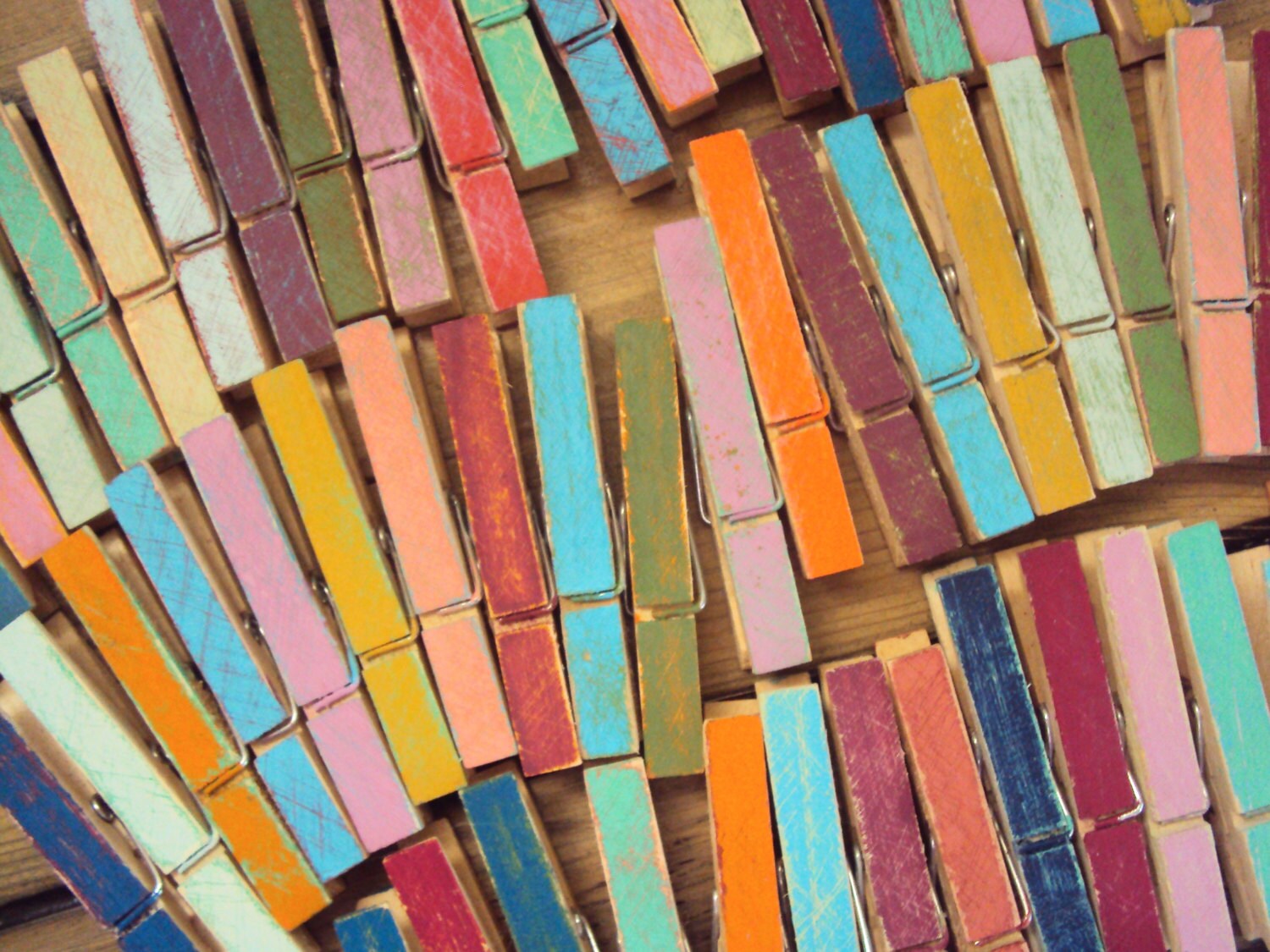 Set of 10 Distressed Wood Clothes Pins Ten Bohemian Photo Etsy