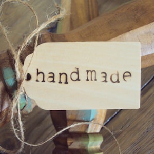 Etiquetas de regalo hechas a mano - Etiquetas colgantes de granja rústica - Etiquetas de mercancía boutique - Etiquetas de favor de madera grandes - Embalaje de regalo primitivo - Etiquetas oscilantes