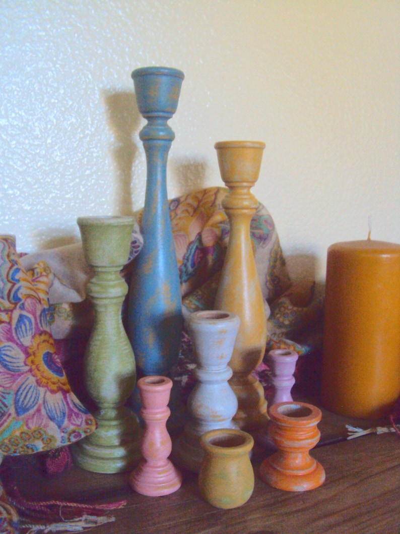 8 Piece Hippie Candle Holder Set Gypsy Bedroom Decor Etsy