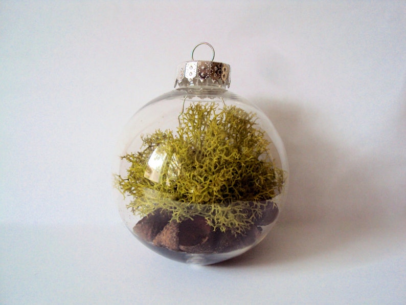 Woodland Moss Ornament Forest Wedding Decorations Rustic Christmas Bauble Hanging Moss Ball Fairy Flora Orb Nature Terrarium Decor image 7