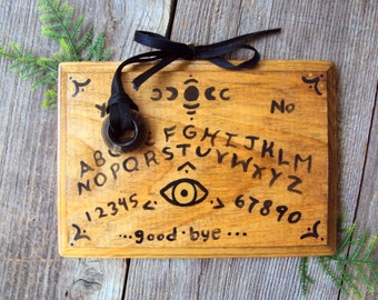 Travel Size Spirit Board - Gothic Victorian Decor - Pocket Parlour Game - Spooky Occult Seance Decor - Wooden Fortune Teller Talking Board