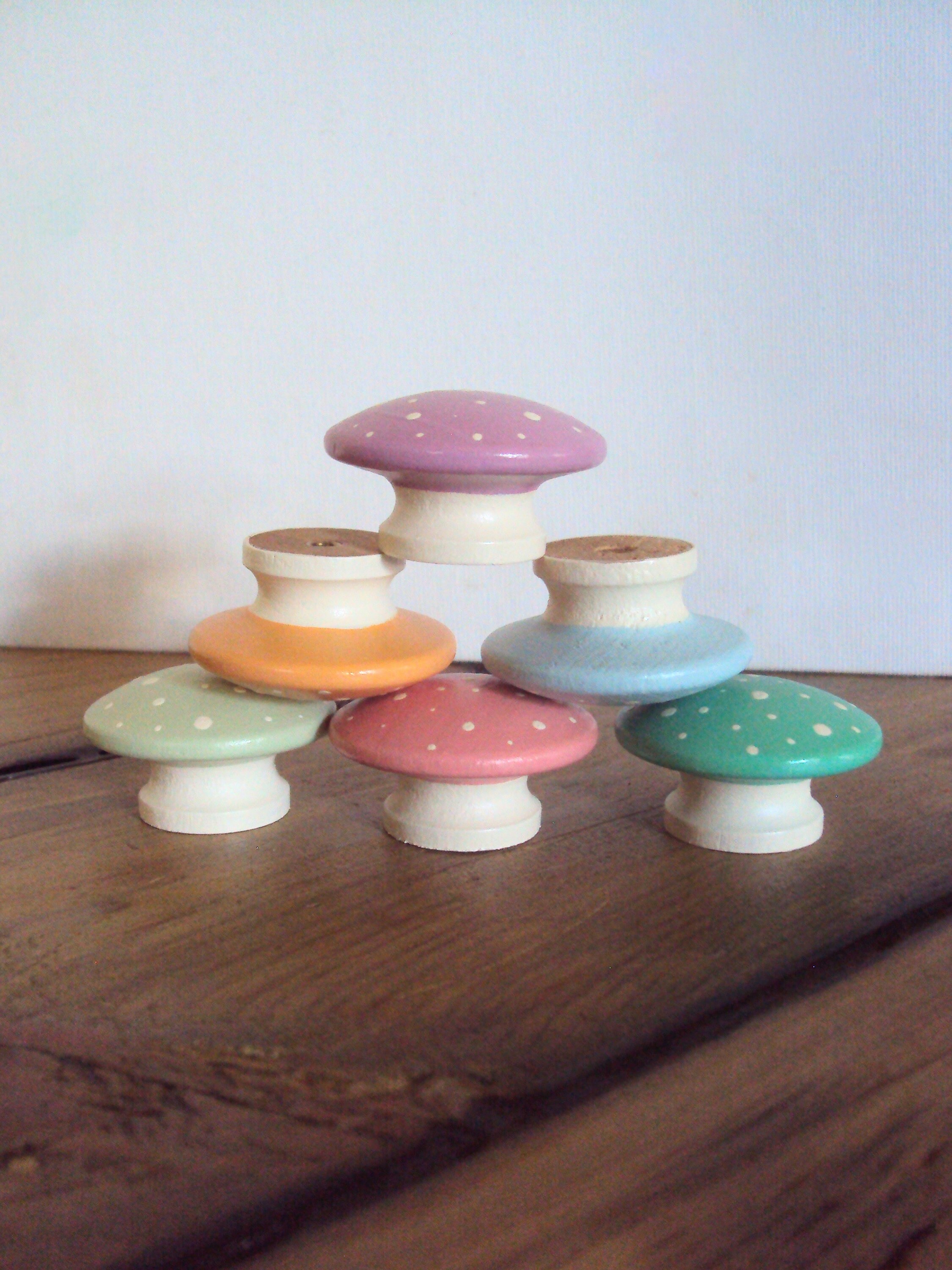 Seis pomos de la puerta de la setas de primavera perilla del | Etsy