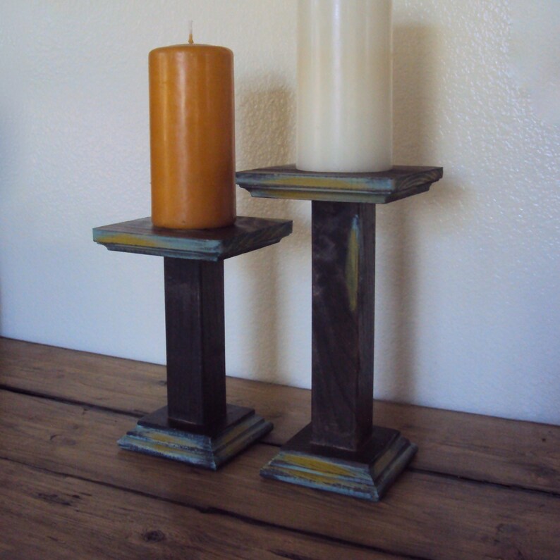 Bohemian Candle Stands Industrial Chic Pillar Candle Holder Etsy