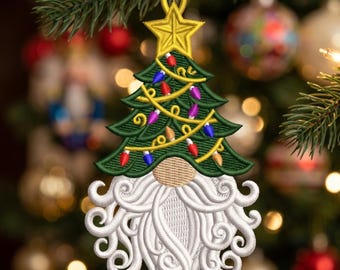 Christmas Tree FSL Embroidery Design, Freestanding Lace Christmas Ornament, Machine Embroidery Design, Holiday Ornament, Instant Download