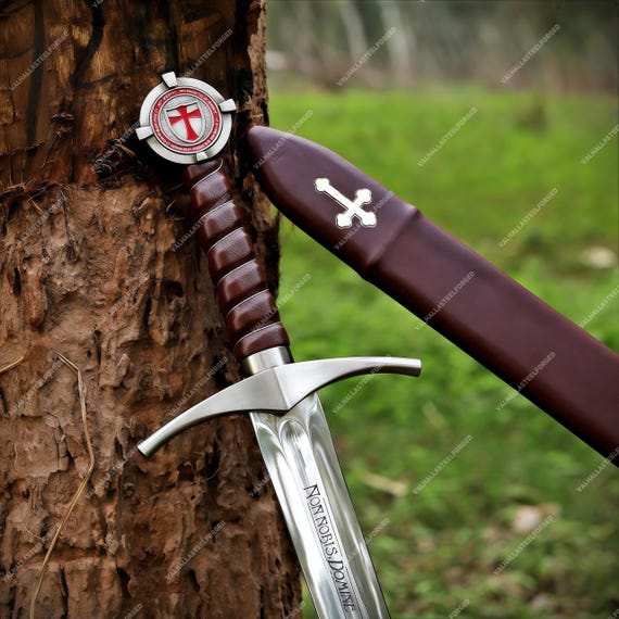 The Accolade Sword of Knights Templar Handmade Collectible Sword Wall Décor Medieval Swords Gift