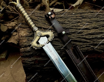 Handgemaakte replica van een zwaard geïnspireerd op Wonder Woman, een verzamelobject voor fantasy-liefhebbers, een perfect accessoire voor cosplay, wanddecoratie, een ideaal cadeau voor haar of een cadeau voor superheldenfans.
