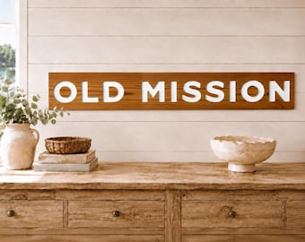 Old Mission, Michigan Carved Reclaimed Wood Sign, Lake House, Cottage, Northern Decor, Wedding, Gift