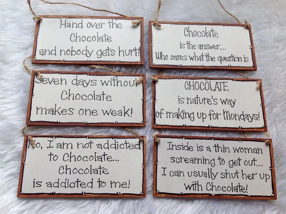Citation Humoristique Drole Chocolat Signe Plaque Bois Cadeau Etsy France