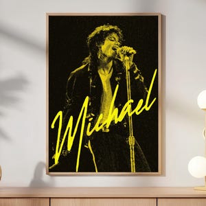 Michael Hutchence Poster, INXS Live Photo Art, Neon Wall Art, Retro Music Print