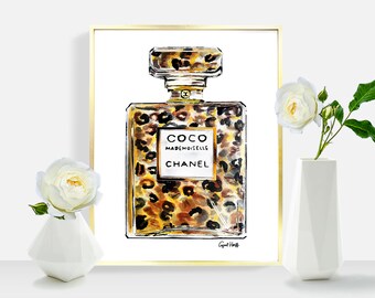 Perfume Print Chanel Fashion Illustration Art Drawing Etsy
