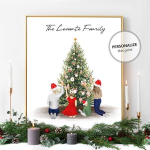 Personalized Christmas Art Print Wall Art | Xmas Family Custom Print, Mom Dad Children Gift, Grandparents, In Memory, Holiday Present