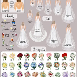 Personalized Bride and Bridesmaids Art DIGITAL Bride Bridesmaid Custom ...