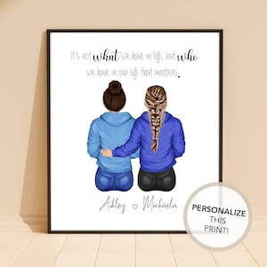 Personalized Best Friends PRINT | Personalised Gift for BFF, choose your quote, Print for girlfriends, Xmas Gift for friends