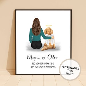 Personalized Pet & Owner Print DIGITAL | Dog Memorial, Sympathy Gift, Dog Owner Gift, Pet Memorial Art, Custom Dog Print, Dog Pet Drawing
