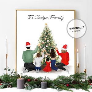 Personalized Christmas 2025 Gift Wall Art | Xmas Family Custom Print, Mom Dad Children Gift, Grandparents, In Memory, Holiday Present