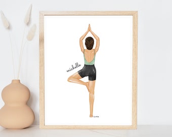 Custom Personalized Wall Art, Yoga Digital PRINT, Yogi Friend Birthday Gift, Namaste, Custom Print, Yoga Art, Mountain Pose, Yoga Instructor