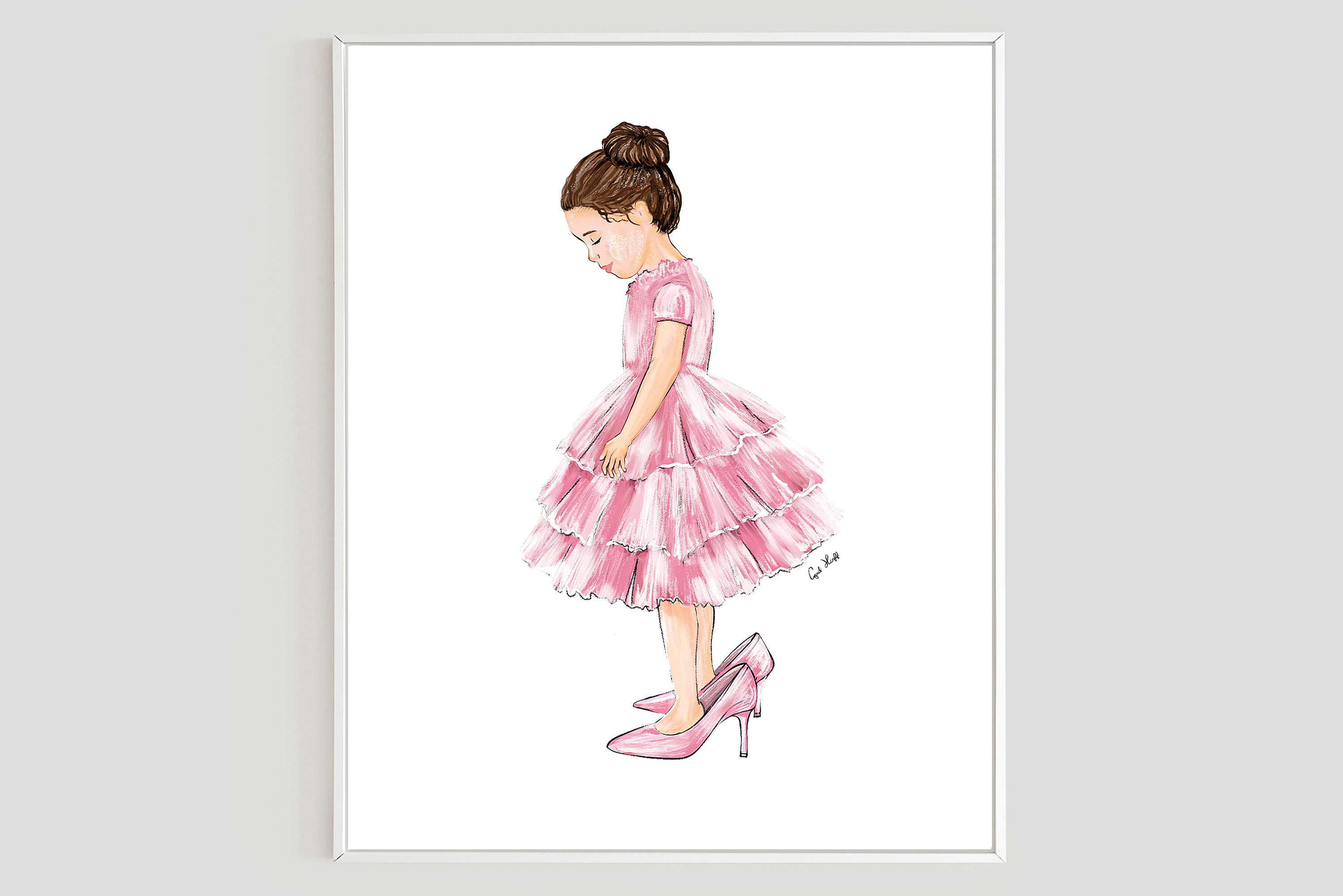 Little girl dress clearance drawing