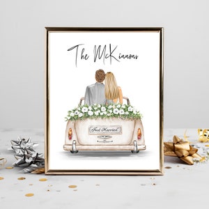 Personalized Bride and Groom Portrait Art DIGITAL | 2025 Custom Wedding Couple, Just Married Drawing, Marriage Gift, Bridal Gift, Newlyweds