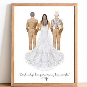 Personalized Father of Bride Portrait | Custom Wedding Art Print