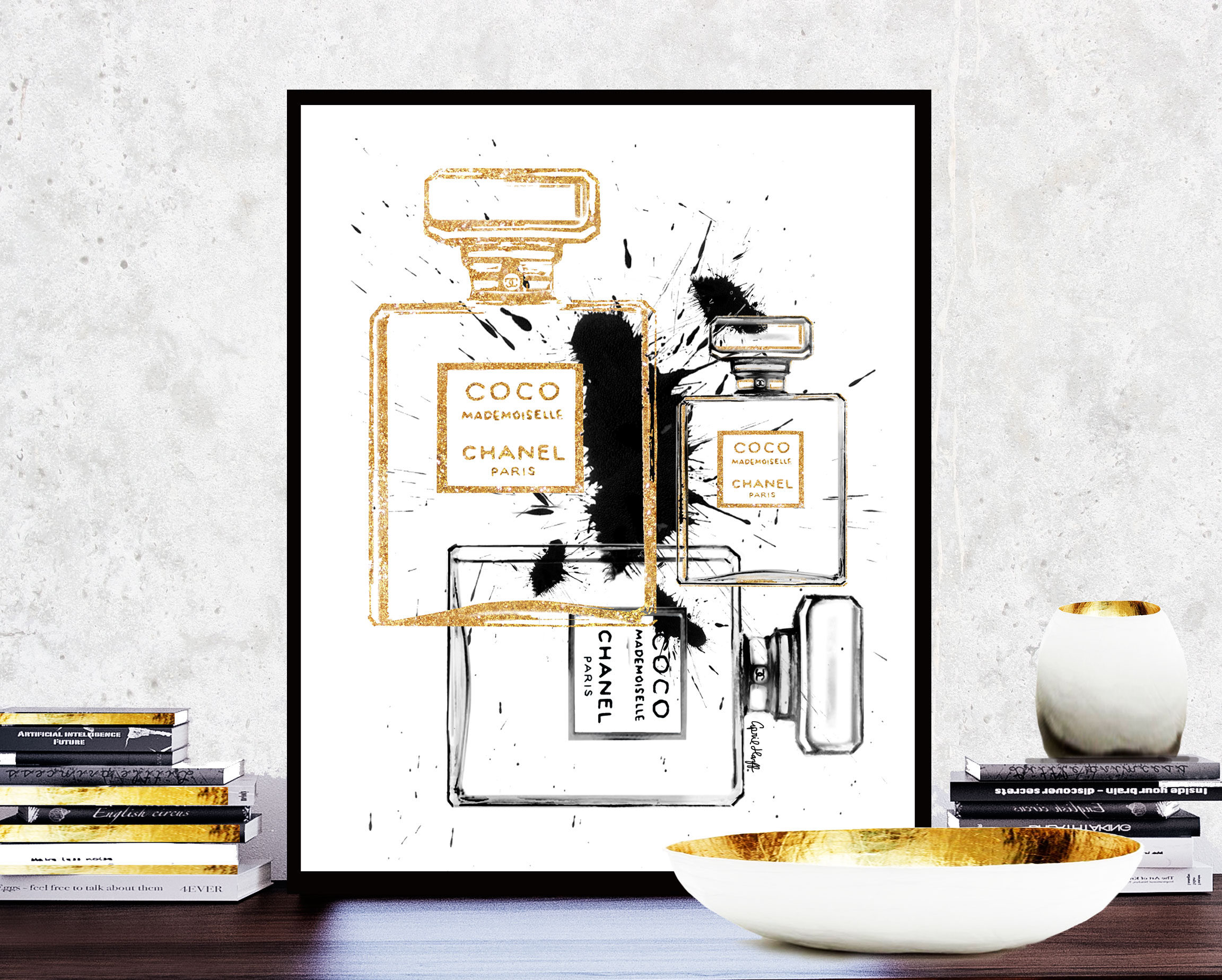 COCO CHANEL parfum Logo Print Illustration de mode ðagrandir