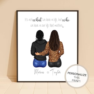 Personalized Mom Daughter BFF Print | Gift for your best friend, choose your quote, Print for girlfriends, Xmas Gift for friends