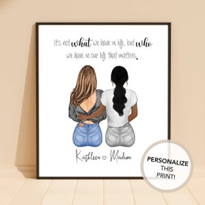 Personalized Best Friends Print | Girlfriends Personalised Gift for BFF, choose your quote, Print for girlfriends, Xmas Gift for friends