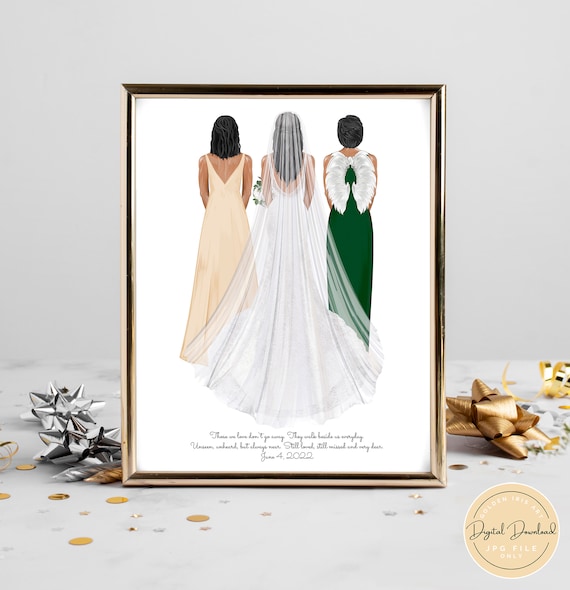 Personalized Bride Mom Grandmother Portrait Art DIGITAL | Mother  