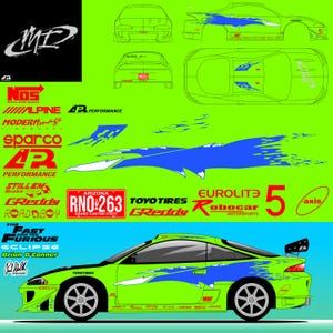 Brian O'Conner Eclipse Decal Bundle | Fast & Furious Racing Livery (Digital Download)