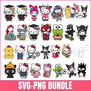 Kawaii katt Clipart | Djurvänner PNG SVG Bundle Digital nedladdning