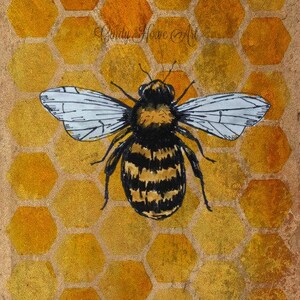 Watercolor Honey Bee Digital Papers Graphic by BonaDesigns