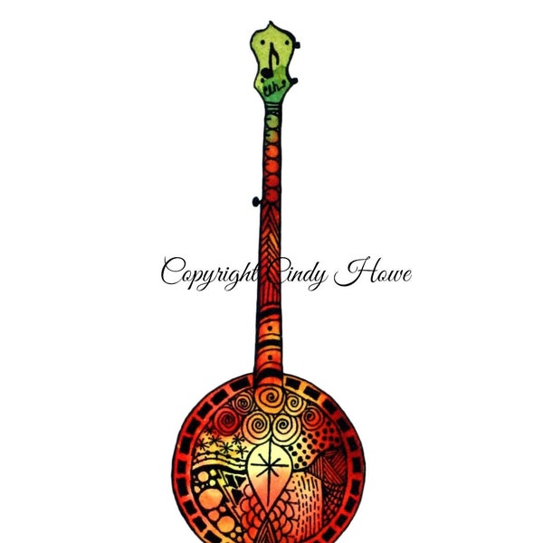 Banjo, png file, transparent png file, watercolor, musical, acoustic instruments, 5 string banjo ,instruments, stringed instruments,