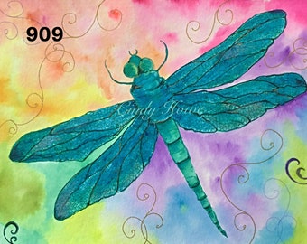 Dragonfly, Art Print, Original watercolor print, Dragonfly art, dragonflies,