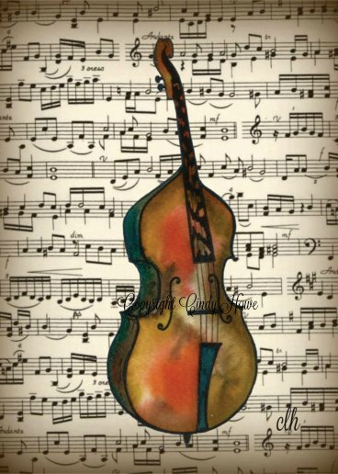 Bass Art Doghouse Bass Stand up Bass Original Acrylic Bass Etsy