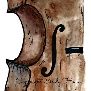 Violins, Fiddles, Greeting Cards, Blank Inside, Watercolor Art, Fiddle