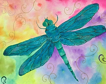 Digital art, digital download, dragonfly, dragonflies, watercolor dragonfly, instant download, dragonfly art, watercolor dragonflies
