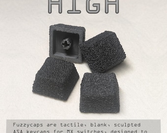 Fuzzycaps High: 4 Pack (tactile, blank, sculpted, homing keycaps)
