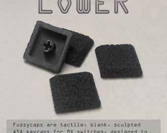 Fuzzycaps Lower: 4 Pack (tactile, blank, sculpted, homing keycaps)