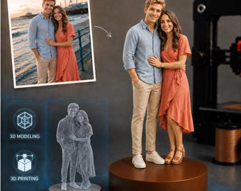 Statuetta 3D personalizzata da foto, statuetta di coppia personalizzata, statua di coppia personalizzata, regalo romantico