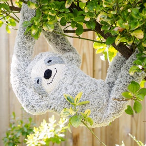 KNITTING PATTERN: Slow & Furrious Sloth Plush Large Stuffed Animal