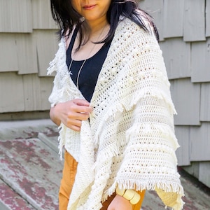 CROCHET PATTERN: Boho Fringe Shawl