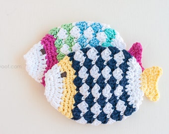 Fish Scrubbie Washcloth Crochet Pattern