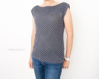 Granny Squared Crochet Shirt Crochet Pattern