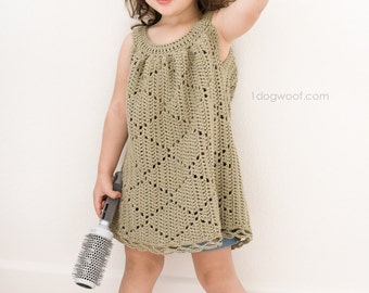 Patrón de crochet para vestido de verano de diamantes para niña