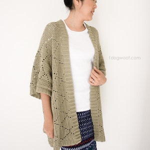 Summer Diamonds Kimono Cardigan, Crochet Pattern