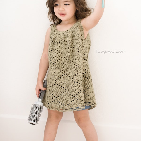 Summer Diamonds Toddler Dress Crochet Pattern